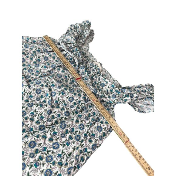 Loft Womens Floral Ruffle Sleeve Linen Blend Top Size S - Picture 8 of 9